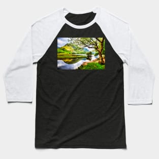 Lake District Mountain Reflection Baseball T-Shirt